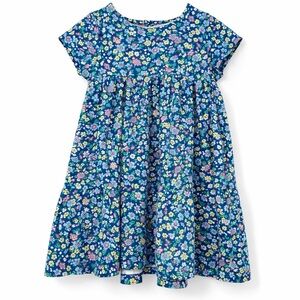 Mini Boden 4-5y Ariel Twirly Jersey Dress blue ditzy floral 100% cotton